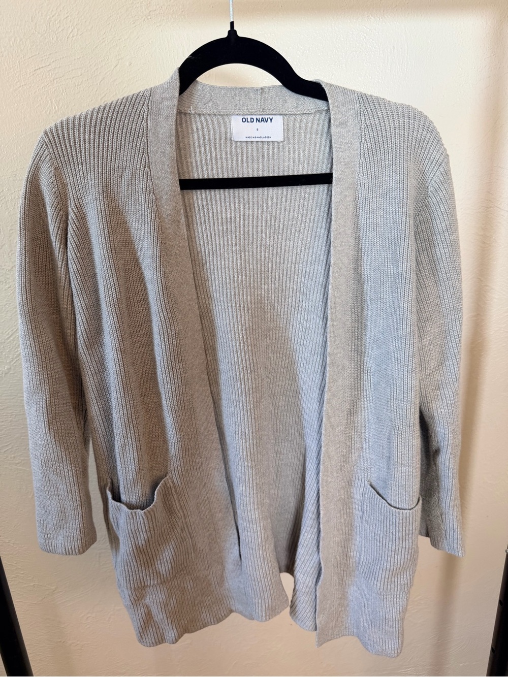 Old Navy Women's Open-Front Gray Ribbed Cardigan - Size Small